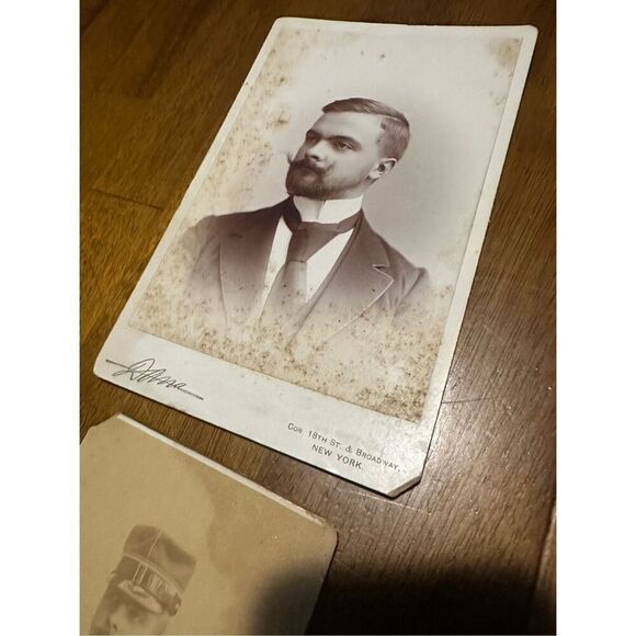 Vintage Antique pictures snapshot ephemera lot of 2 Solider and Man Retro - Picture 3 of 8